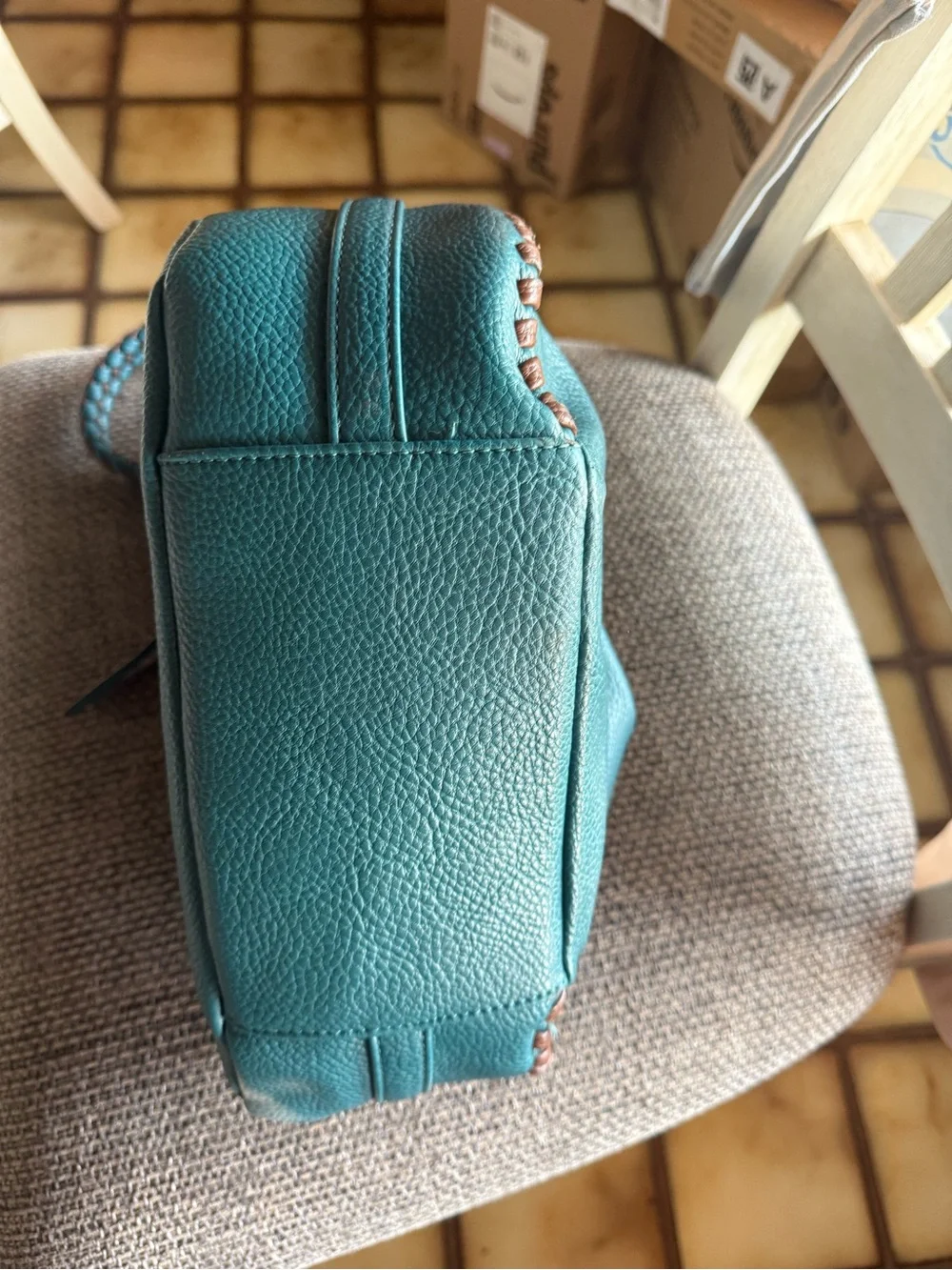 Teal Leather Hobo Bag - Women